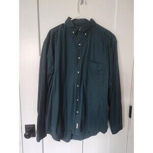 Mens Long Sleeve Button Down Shirt size Large Teal